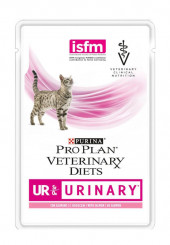 Purina UR Urinary ветеринарная диета консервы для кошек Уринари при МКБ с лососем пауч 85 гр. 